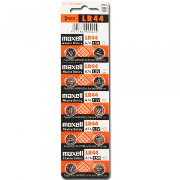 Maxell LR44/A76 Alkaline Battery Pk-2