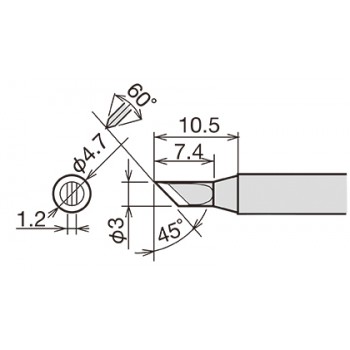 Goot RX-80HRT-3K RX-802AS 4.7mm Knife Tip