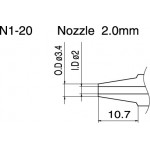 Hakko N1-20 2.0mm Desolder Nozzle for FM-2024/FM2024