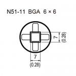 Hakko N51-11 BGA Nozzle 7mm x 7mm for FR810/FR811
