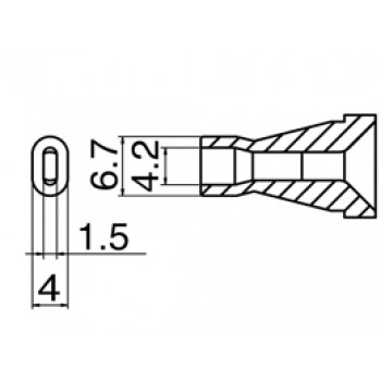 Hakko N60-08 FR400 Desolder Nozzle 1.5x4.2mm