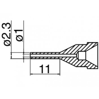 Hakko N61-12 FR410/FR301 Desolder Nozzle 1.0mm Long Type