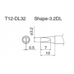 Hakko T12-DL32 FX950/FX951/FM203 3.2mm Long Chisel Soldering Tip