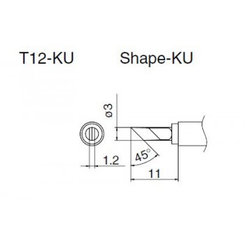 Hakko T12-KU FX950/FX951/FM203 3.0mm Knife Soldering Tip