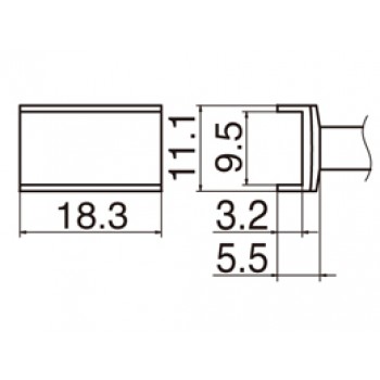 Hakko T12-1003 FX950/FX951/FM203 Tunnel 9.5 x 18.3mm Soldering Tip 