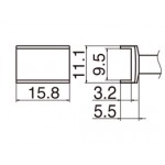 Hakko T12-1004 FX950/FX951/FM203 Tunnel 9.5 x 15.8mm Soldering Tip 