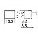 Hakko T12-1005 FX950/FX951/FM203 Tunnel 9.5 x 13.2mm Soldering Tip 