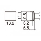 Hakko T12-1005 FX950/FX951/FM203 Tunnel 9.5 x 13.2mm Soldering Tip 