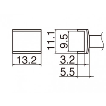 Hakko T12-1005 FX950/FX951/FM203 Tunnel 9.5 x 13.2mm Soldering Tip 