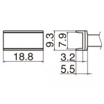 Hakko T12-1007 FX950/FX951/FM203 Tunnel 7.9 x 18.8mm Soldering Tip 