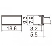 Hakko T12-1007 FX950/FX951/FM203 Tunnel 7.9 x 18.8mm Soldering Tip 