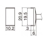 Hakko T12-1008 FX950/FX951/FM203 Tunnel 19.5 x 10.2mm Soldering Tip 