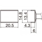 Hakko T12-1009 FX950/FX951/FM203 Tunnel 13.4 x 20.5mm Soldering Tip 