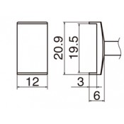 Hakko T12-1010 FX950/FX951/FM203 Tunnel 19.5 x 12mm Soldering Tip 