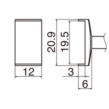 Hakko T12-1010 FX950/FX951/FM203 Tunnel 19.5 x 12mm Soldering Tip 