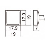 Hakko T12-1204 FX950/FX951/FM203 Quad 17.9 x 17.9mm Soldering Tip 