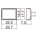 Hakko T12-1206 FX950/FX951/FM203 Quad 22.5 x 16.5mm Soldering Tip 