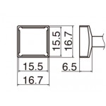 Hakko T12-1207 FX950/FX951/FM203 Quad 15.5 x 15.5mm Soldering Tip 