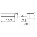 Hakko T12-1402 FX950/FX951/FM203 15.7mm Spatula Soldering Tip 