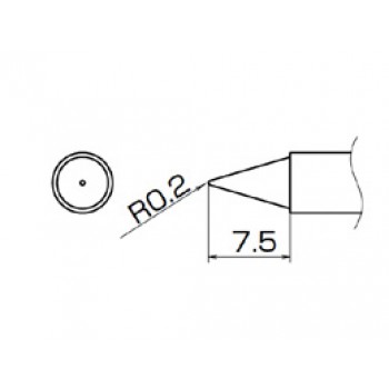 Hakko T12-B FX950/FX951/FM203 0.2mm Conical Soldering Tip 
