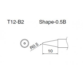 Hakko T12-B2 FX950/FX951/FM203 0.5mm Long Conical Soldering Tip