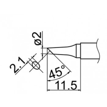 Hakko T12-BC2 FX950/FX951/FM203 2mm Bevel Soldering Tip