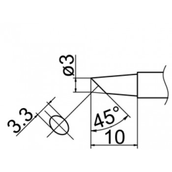 Hakko T12-BC3 FX950/FX951/FM203 3mm Bevel Soldering Tip