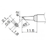 Hakko T20-BCM2 FX838 2mm Bevel Soldering Tip