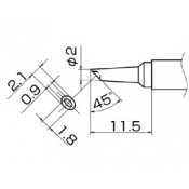 Hakko T20-BCM2 FX838 2mm Bevel Soldering Tip