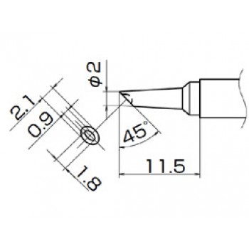 Hakko T12-BCM2 FX950/FX951/FM203 2mm Bevel Soldering Tip