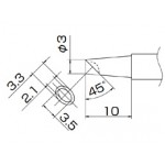 Hakko T12-BCM3 FX950/FX951/FM203 3mm Bevel Soldering Tip