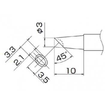 Hakko T12-BCM3 FX950/FX951/FM203 3mm Bevel Soldering Tip