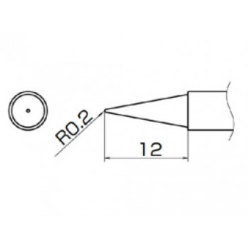 Hakko T12-BL FX950/FX951/FM203 0.2mm Long Conical Soldering Tip