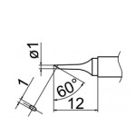 Hakko T12-C1 FX950/FX951/FM203 1mm Bevel Soldering Tip