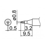 Hakko T12-D08 FX950/FX951/FM203 0.8mm Chisel Soldering Tip 
