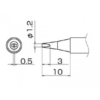 Hakko T12-D12 FX950/FX951/FM203 1.2mm Chisel Soldering Tip 