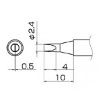 Hakko T12-D24 FX950/FX951/FM203 2.4mm Chisel Soldering Tip 