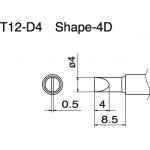 Hakko T12-D4 FX950/FX951/FM203 4mm Chisel Soldering Tip