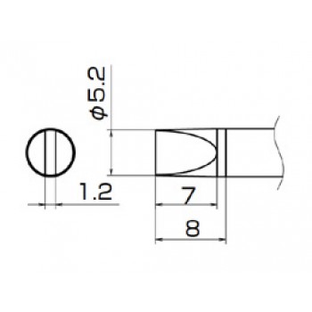 Hakko T12-D52 FX950/FX951/FM203 5.2mm Chisel Soldering Tip