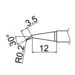 Hakko T12-J02 FX950/FX951/FM203 0.2mm Bent Soldering Tip 