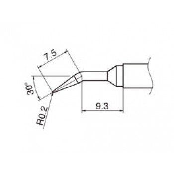 Hakko T12-JL02 FX950/FX951/FM203 0.2mm Long Bent Soldering Tip 