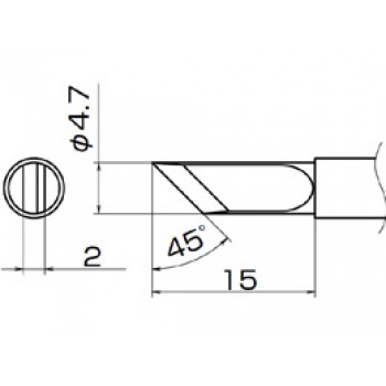 Hakko T12-K FX950/FX951/FM203 4.7mm Knife Soldering Tip