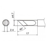 Hakko T12-KF FX950/FX951/FM203 4.7mm Knife Soldering Tip