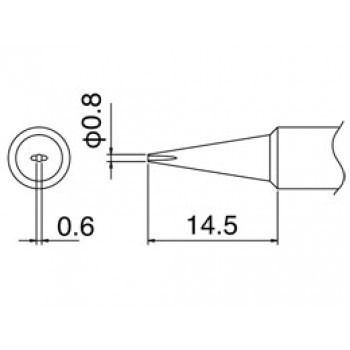Hakko T18-D08 FX888 0.8mm Chisel Soldering Tip