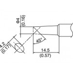 Hakko T18-C4 FX888 4mm Bevel Soldering Tip