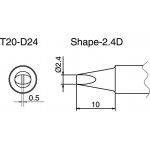 Hakko T20-D24 FX838 2.4mm Chisel Soldering Tip