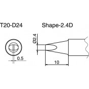 Hakko T20-D24 FX838 2.4mm Chisel Soldering Tip