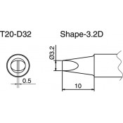 Hakko T20-D32 FX838 3.2mm Chisel Soldering Tip