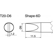 Hakko T20-D6 FX838 6mm Chisel Soldering Tip