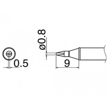 Hakko T31-01D08 FX100 0.8mm Chisel Soldering Tip 450°C